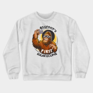 Bigfoot's First Solar Eclipse - solar eclipse Wisconsin Crewneck Sweatshirt